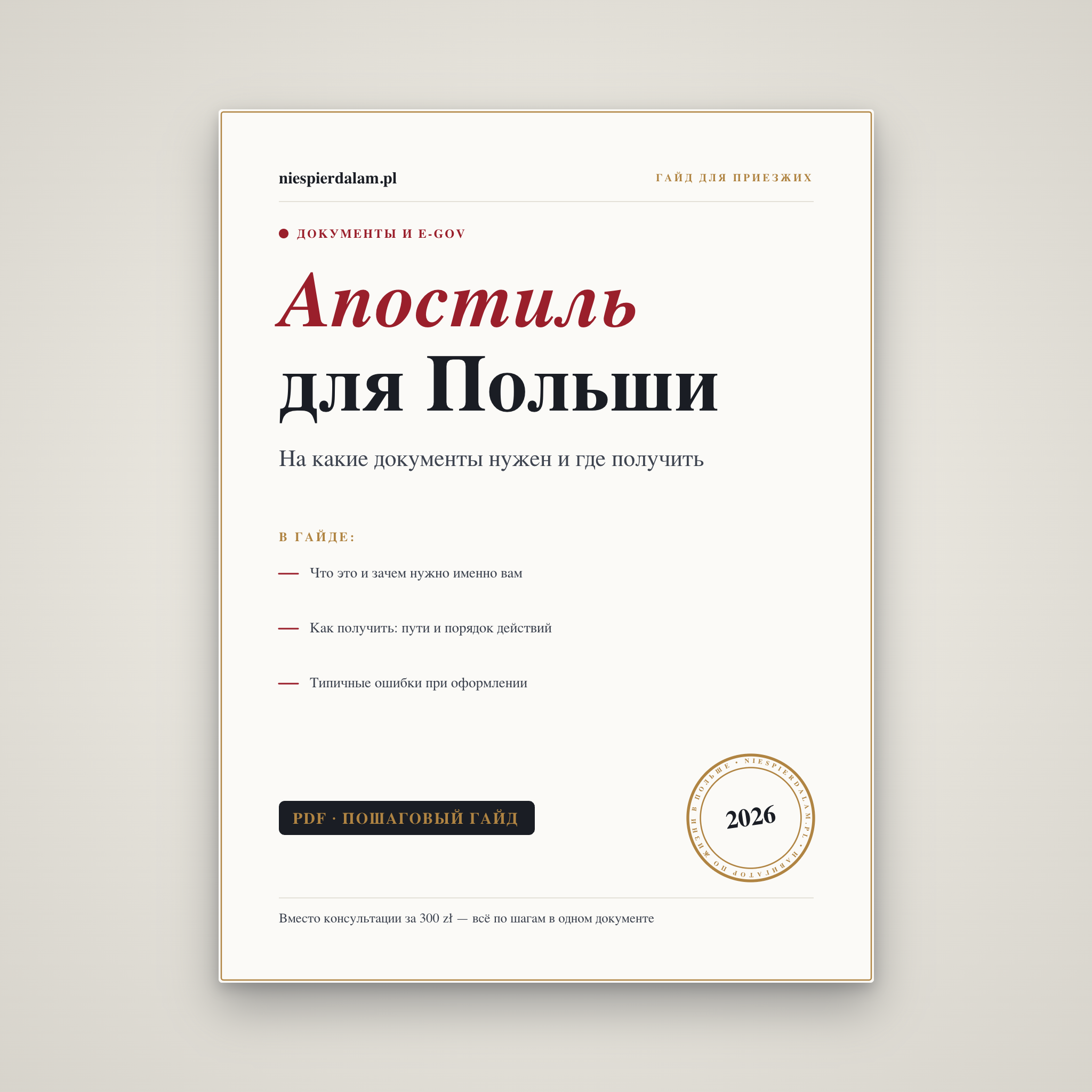 Апостиль для Польши: на какие документы и где