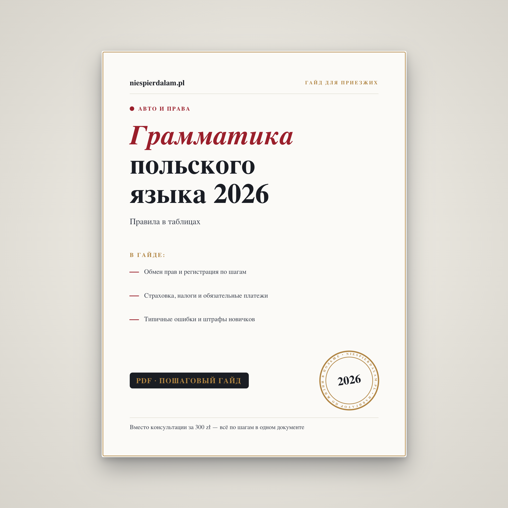 Грамматика польского в таблицах