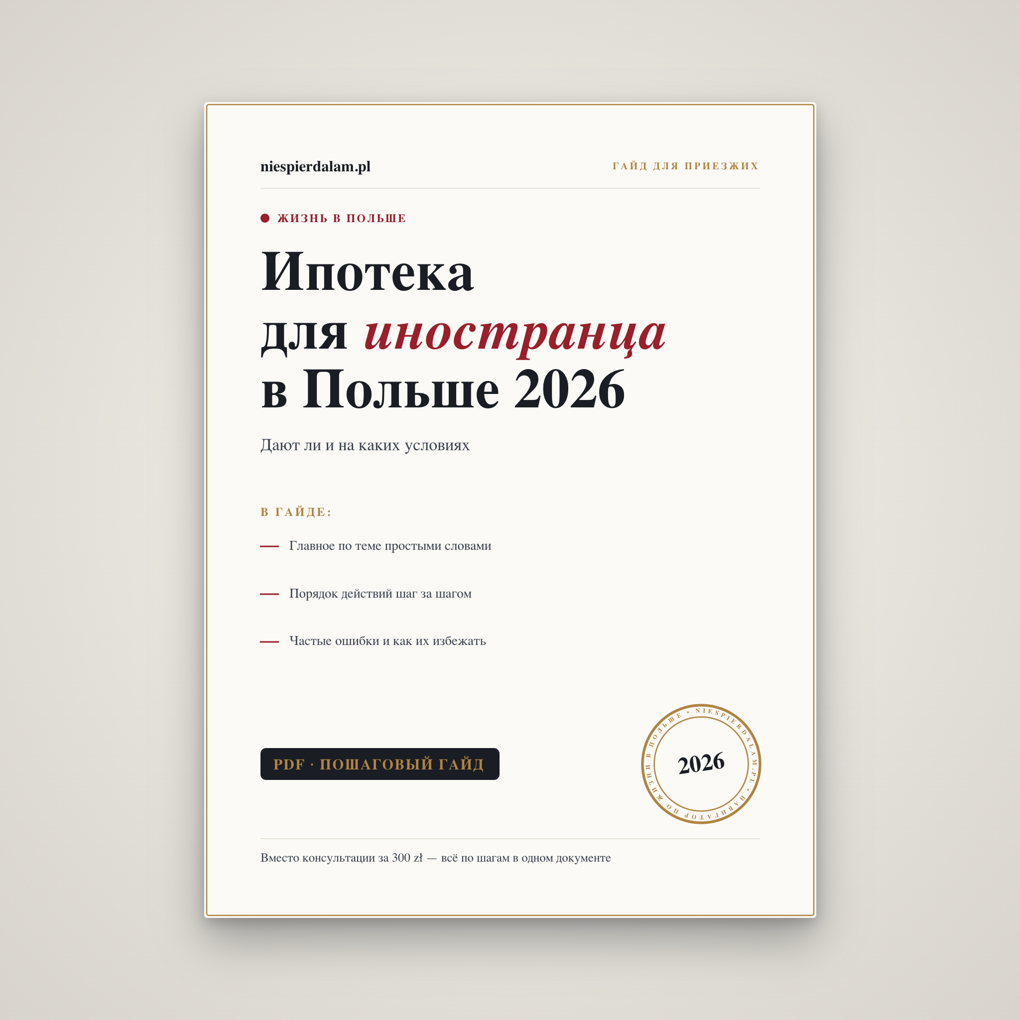 Покупка жилья в Польше в кредит (ипотека для иностранца)