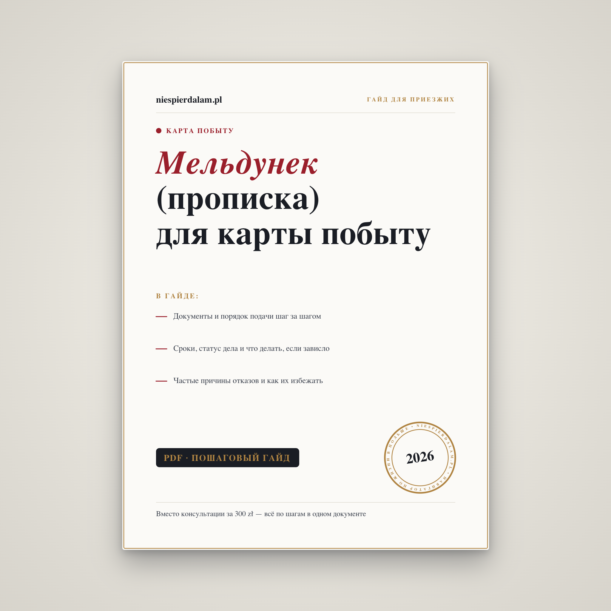 Мельдунек (прописка): как зарегистрироваться по адресу