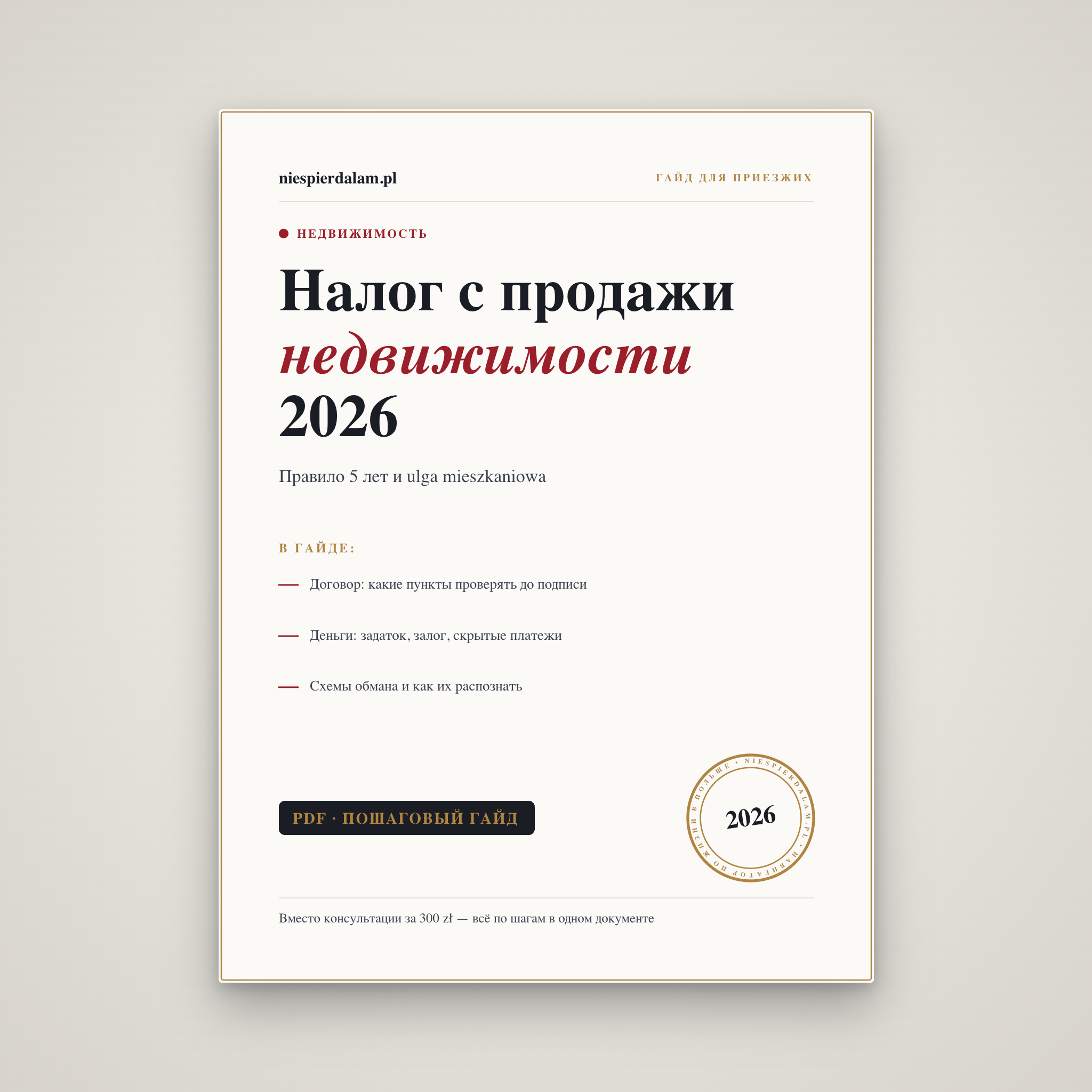 Налог при продаже недвижимости в Польше