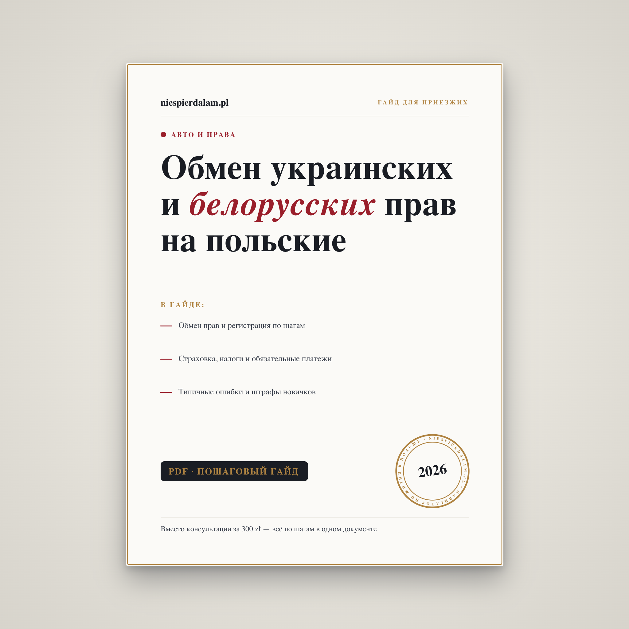 Обмен украинских/белорусских прав на польские