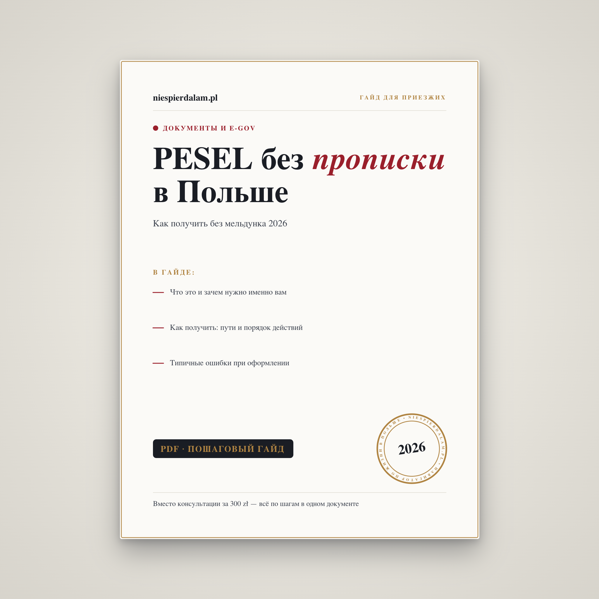 PESEL без прописки (без мельдунка): как получить