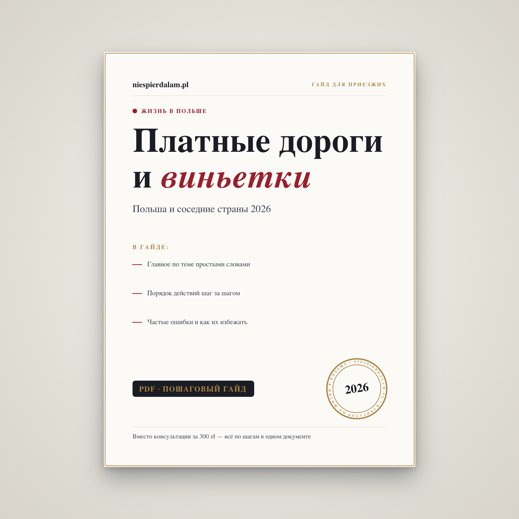 Платные дороги и виньетки в Польше и Европе