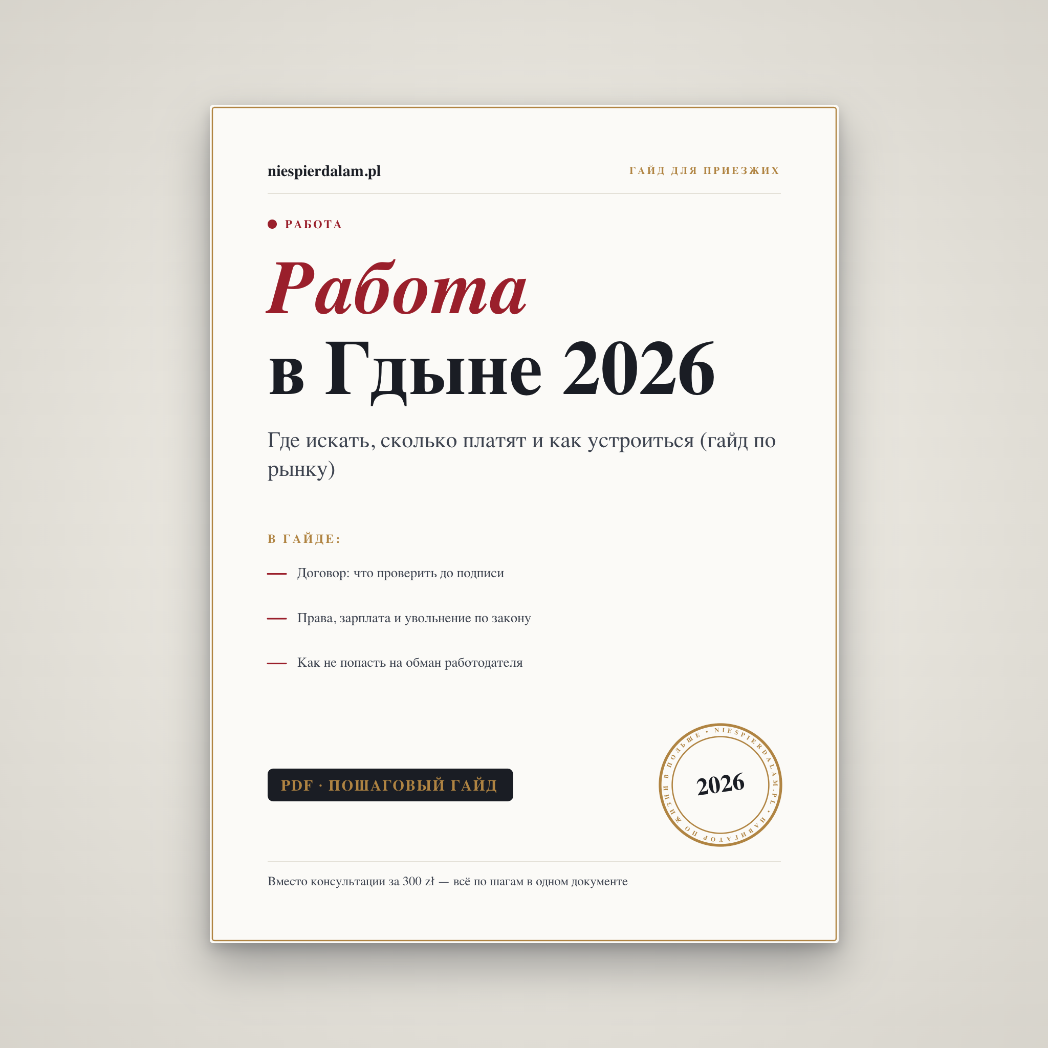 Работа в Гдыне 2026: гайд по рынку