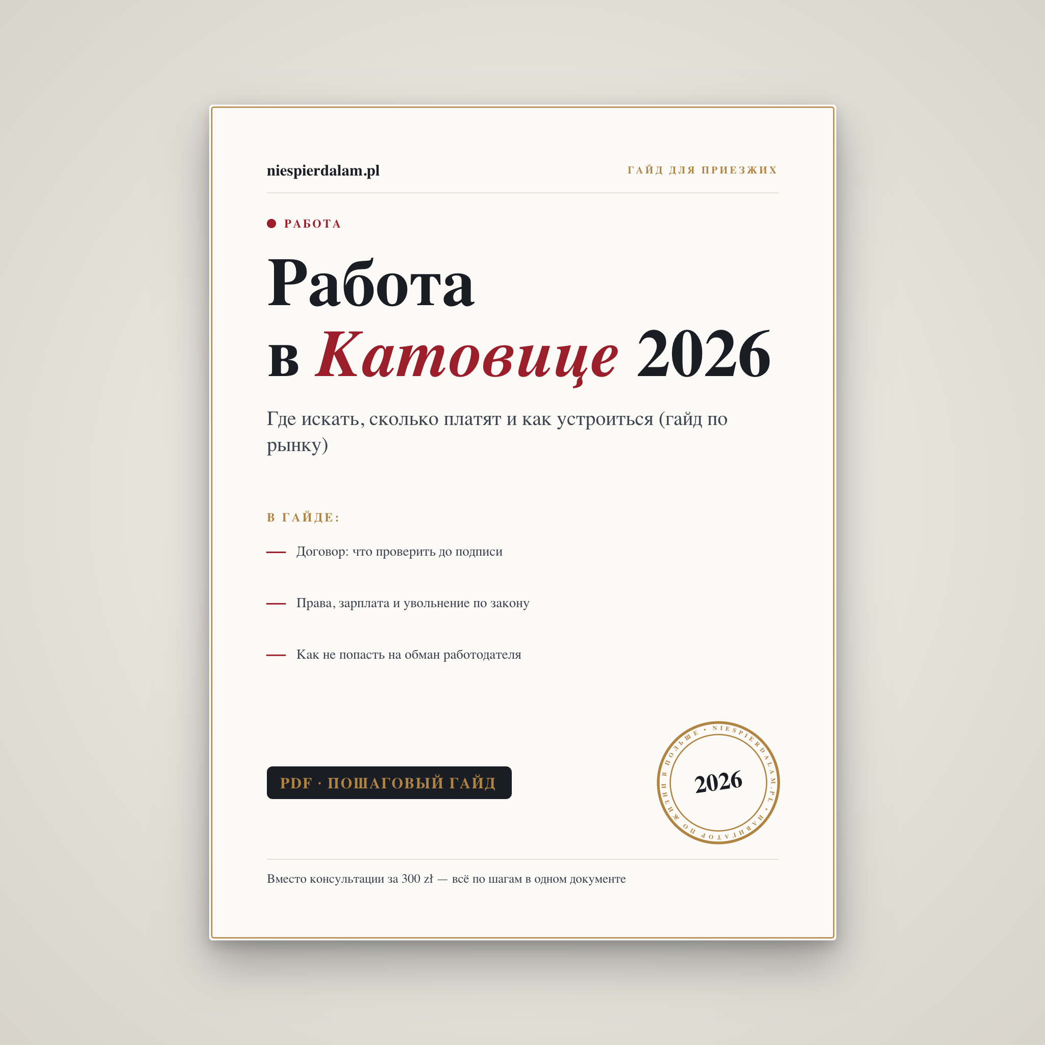 Работа в Катовице 2026: гайд по рынку