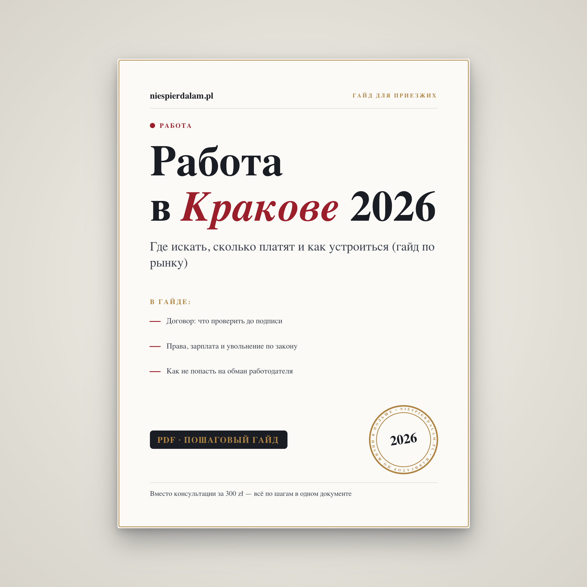 Работа в Кракове 2026: гайд по рынку