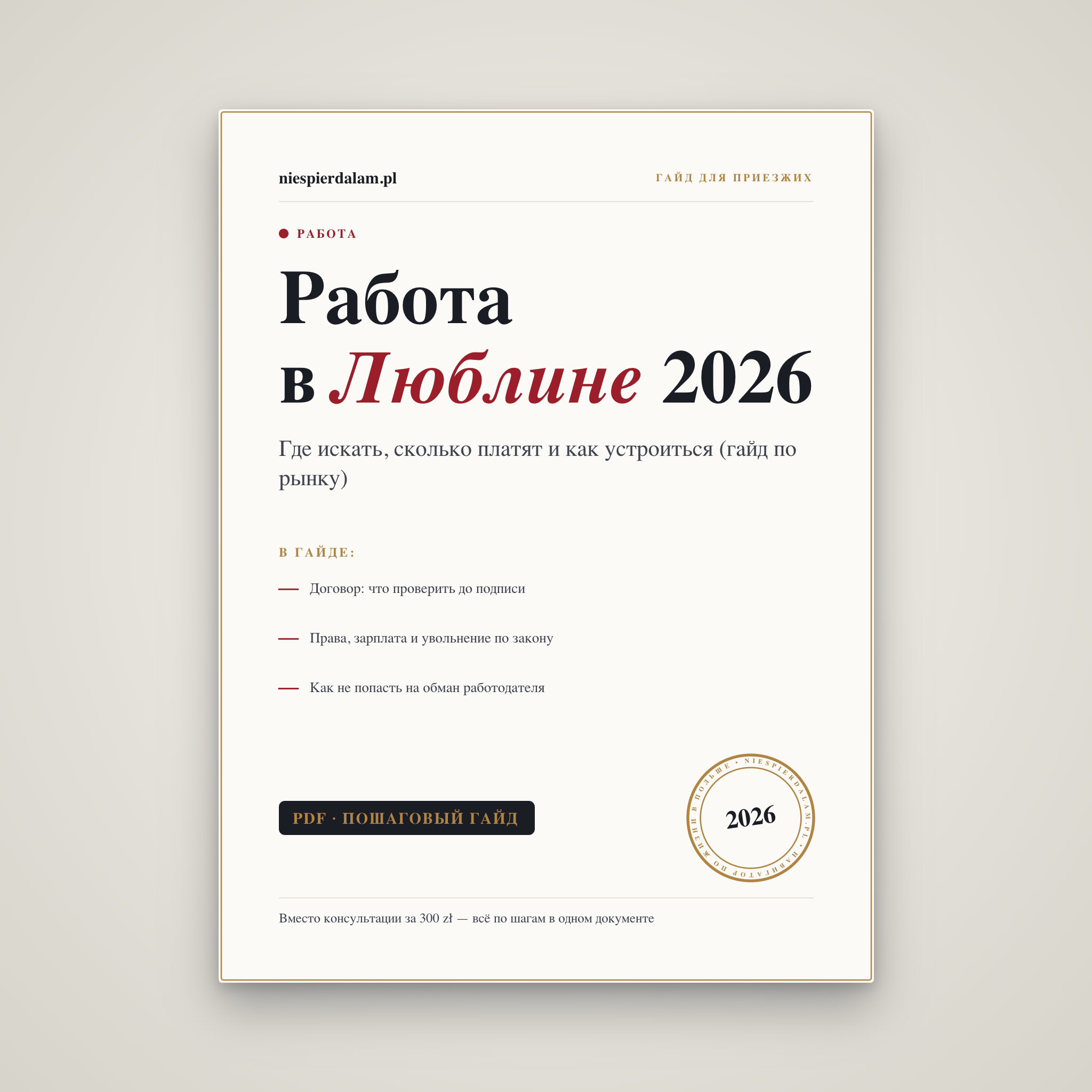 Работа в Люблине 2026: гайд по рынку