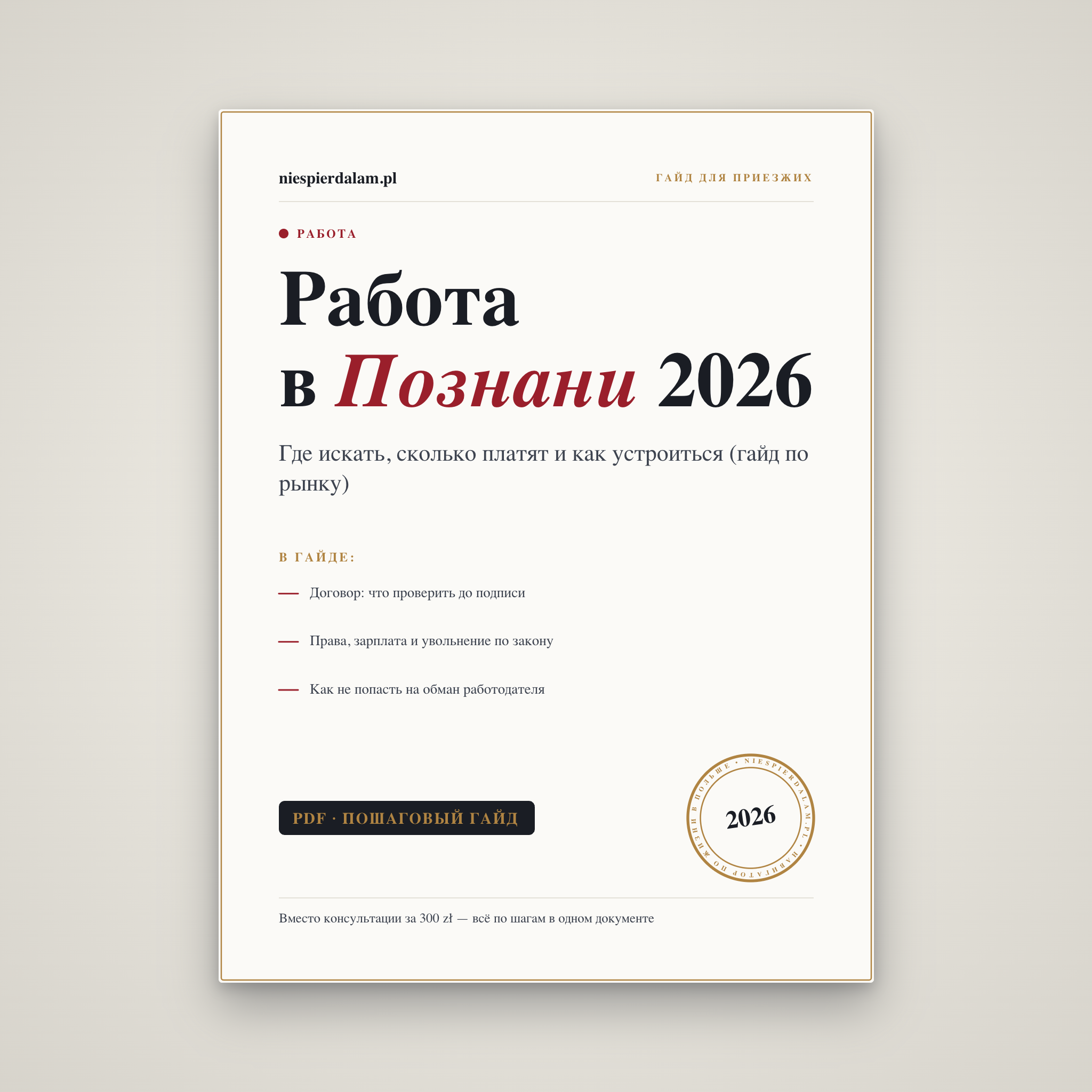 Работа в Познани 2026: гайд по рынку