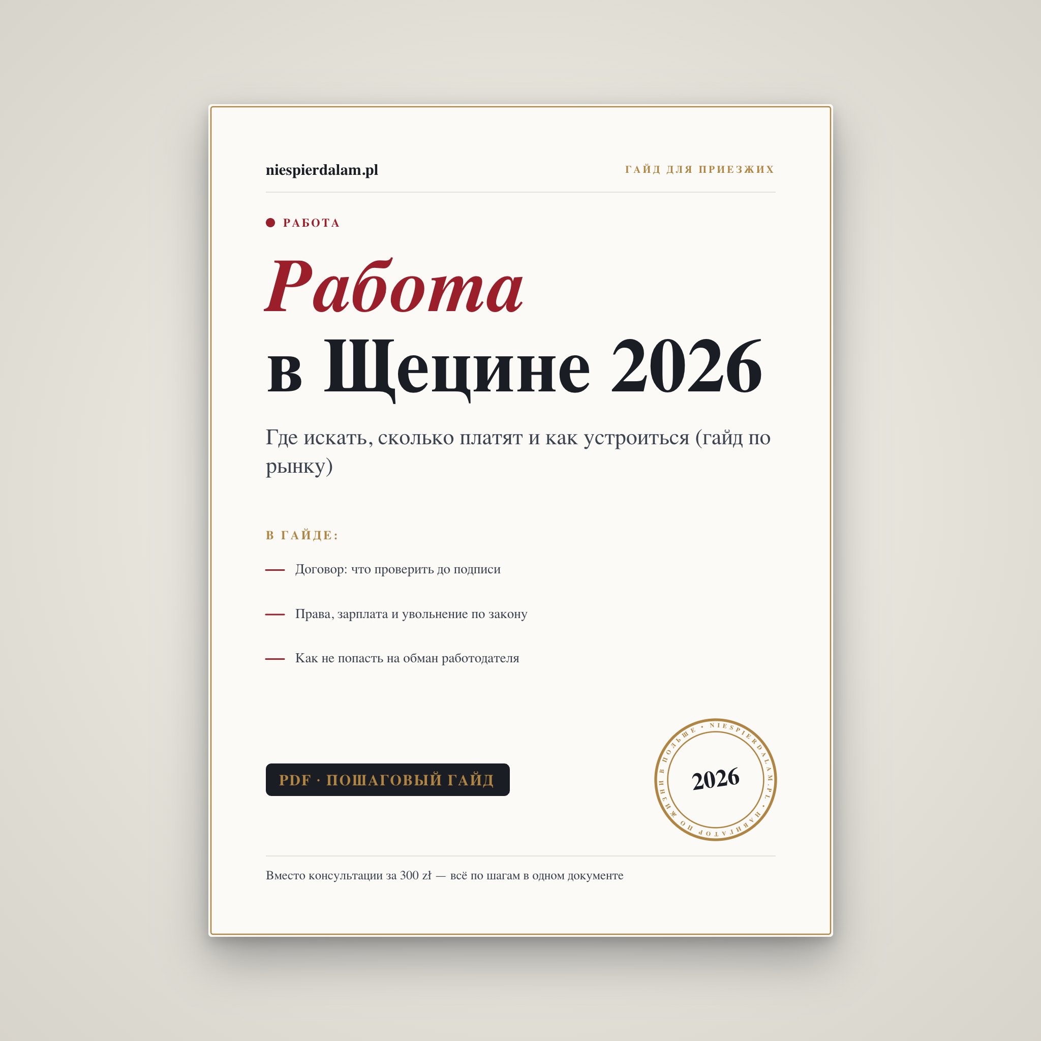Работа в Щецине 2026: гайд по рынку