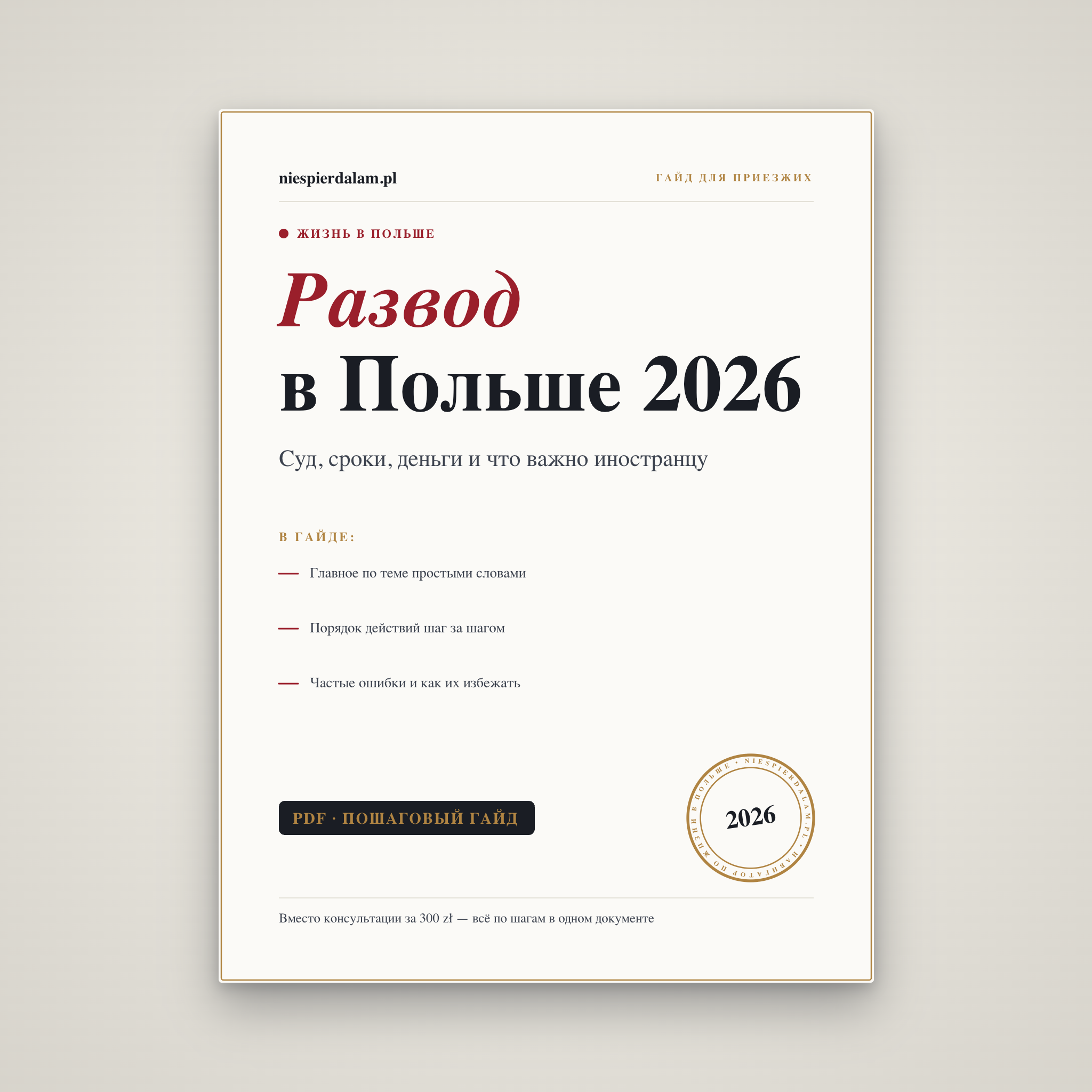 Развод в Польше: процедура для иностранцев