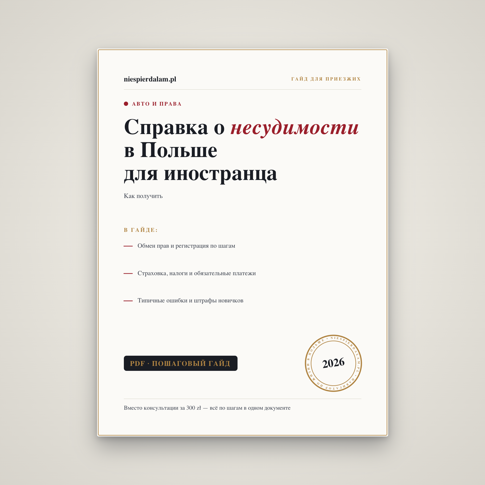 Справка о несудимости в Польше для иностранца