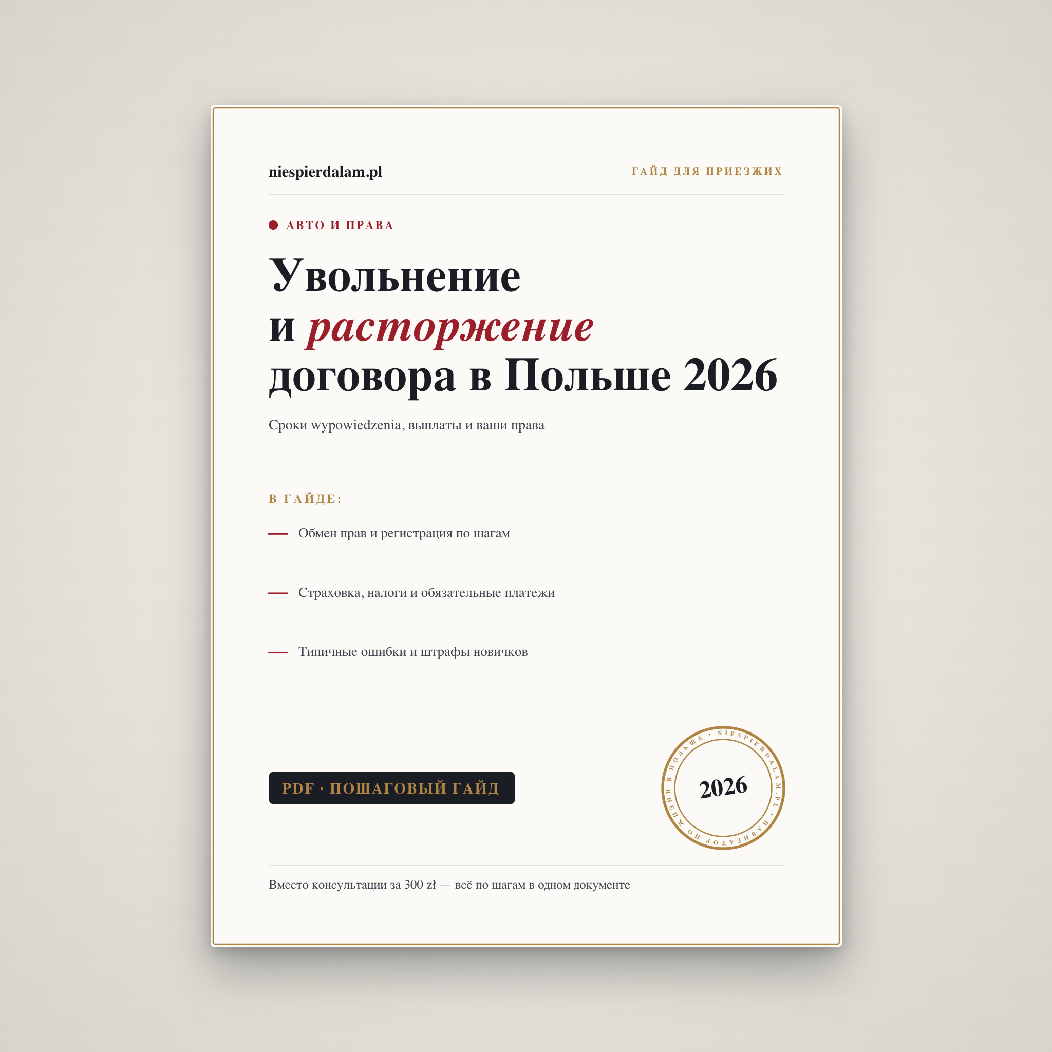 Увольнение и расторжение договора в Польше